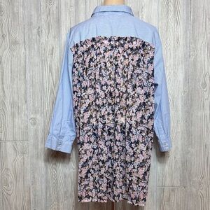 Tommy Hilfiger Nantucket Mixed Print Stripe and Floral Button Down Shirt Size XL